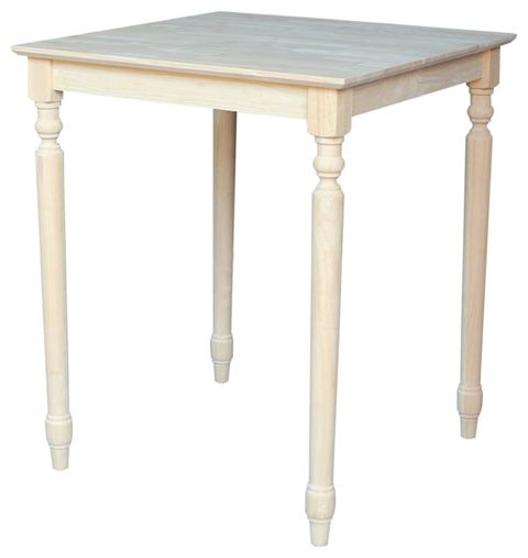 Solid Wood Top Table - Turned Legs, 36 Inch High - Traditional - Dining ... with Solid Wood Top Table, Black, 36"Ch High